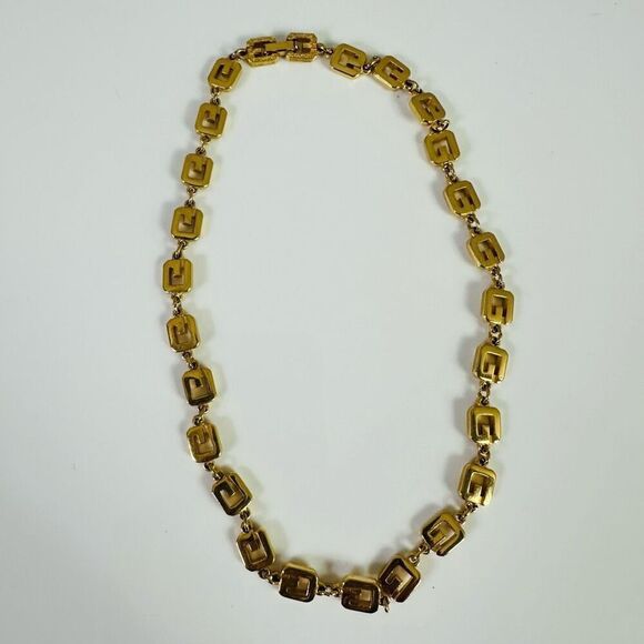 Givenchy Vintage G Logo Link Gold Tone Necklace 15” - Picture 4 of 4